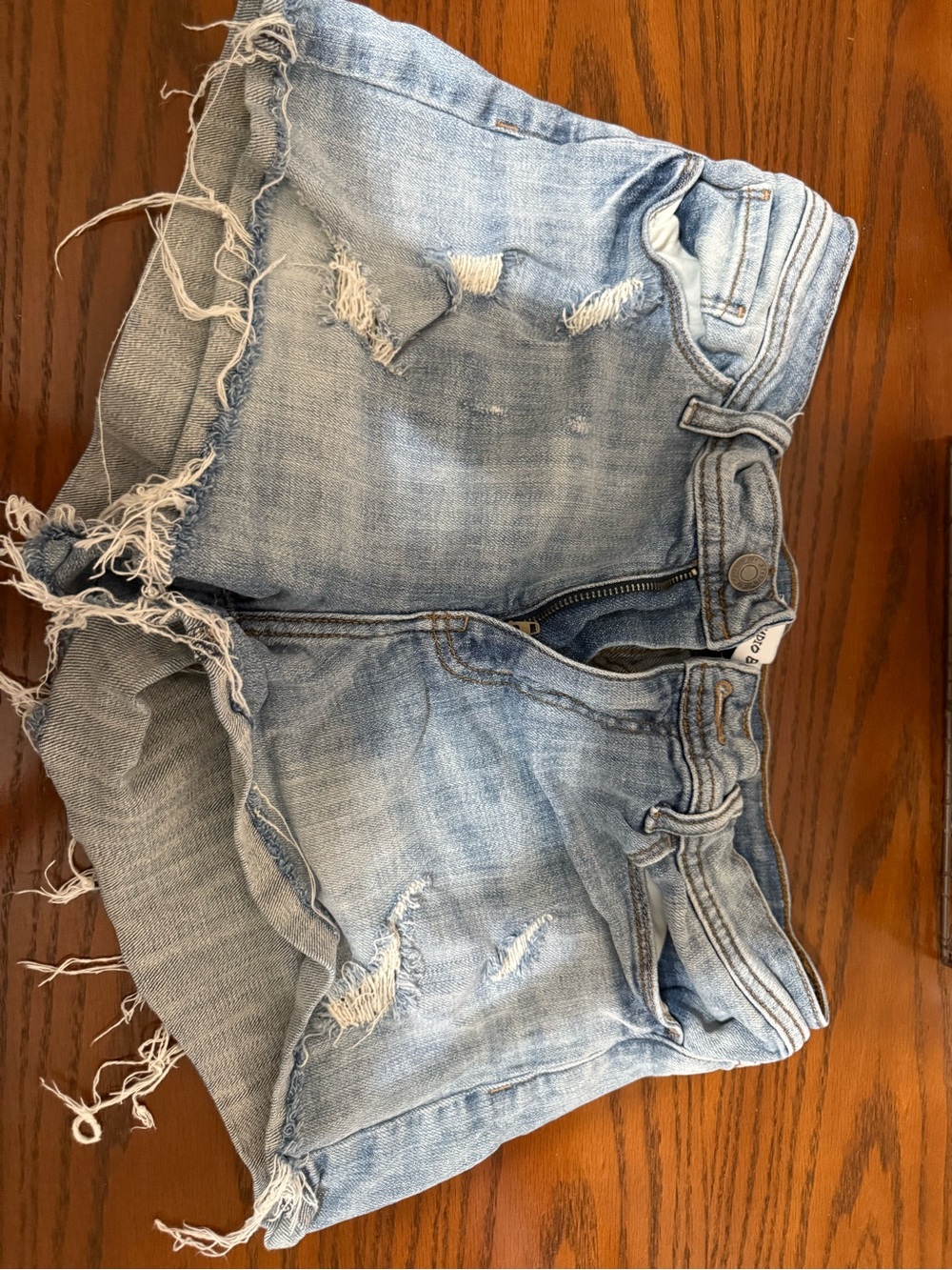 Studio blue white Wash Distressed Denim Cutoff Shorts
